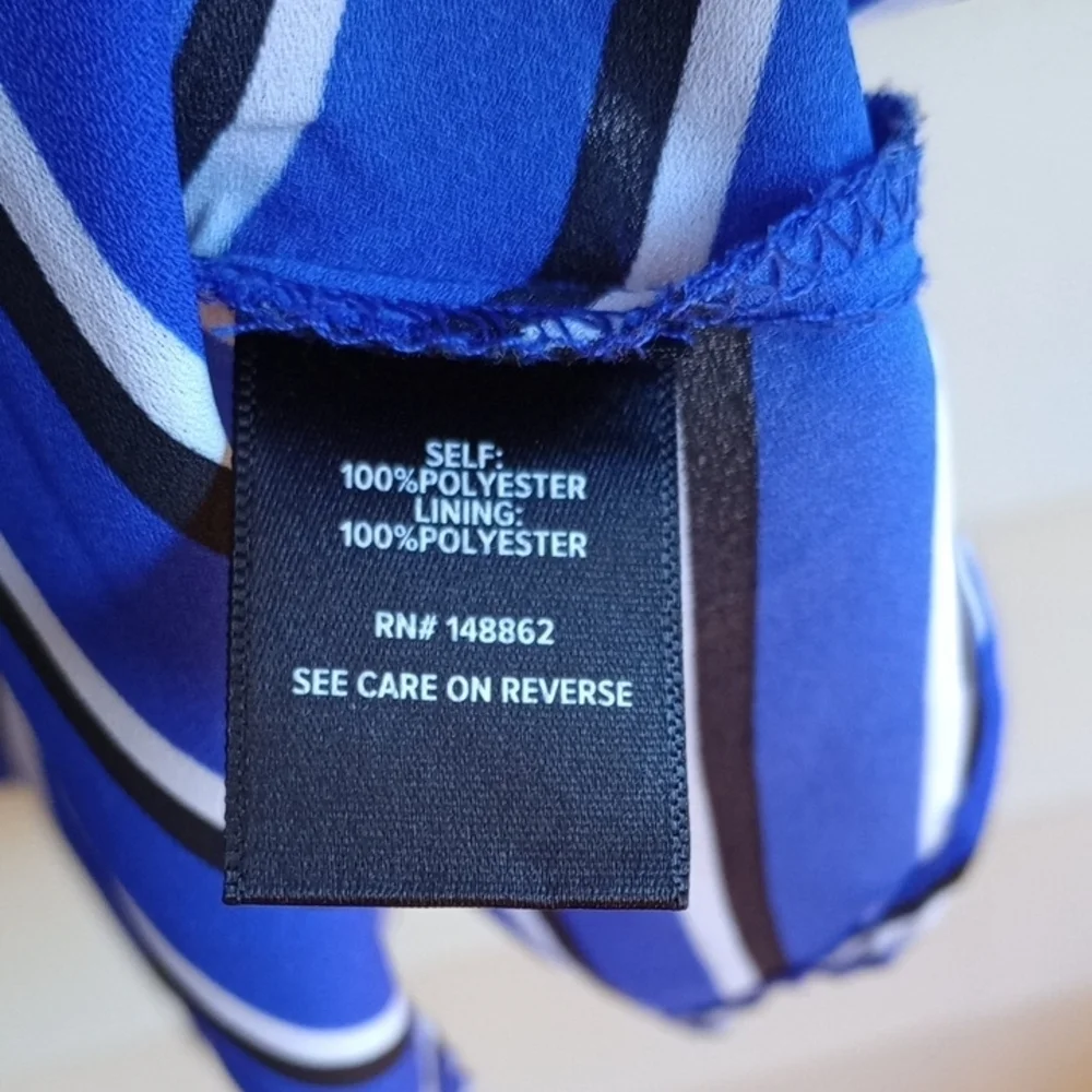 Torrid Blue and White Striped‎ V-Neck Blouse - Picture 3 of 9